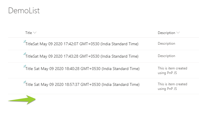 SharePoint ListItems CRUD Operations Demo Using PnP JS in React based SPFx Webpart